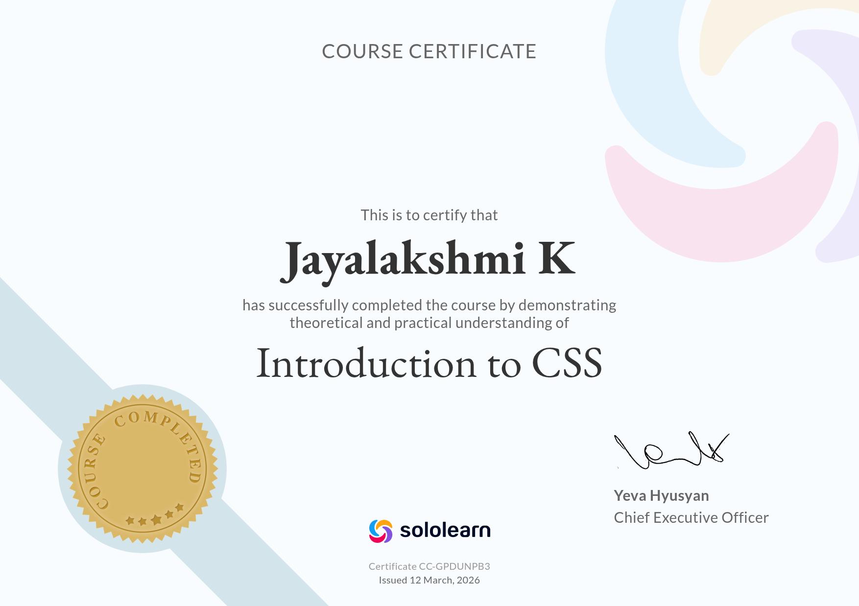 CSS Certificate